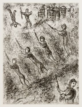  Marc Chagall  (Vitebsk, 1887 - St. Paul de  Vence, 1985) : La trincea.  - Asta STAMPE E DISEGNI DAL XVI AL XX SECOLO - Libreria Antiquaria Gonnelli - Casa d'Aste - Gonnelli Casa d'Aste