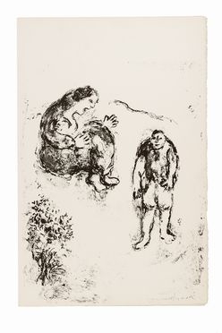  Marc Chagall  (Vitebsk, 1887 - St. Paul de  Vence, 1985) : Figure e albero.  - Asta STAMPE E DISEGNI DAL XVI AL XX SECOLO - Libreria Antiquaria Gonnelli - Casa d'Aste - Gonnelli Casa d'Aste