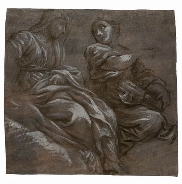  Antonio Gionima  (Venezia, 1697 - Bologna, 1732) : Studio per due figure femminili sedute.  - Asta STAMPE E DISEGNI DAL XVI AL XX SECOLO - Libreria Antiquaria Gonnelli - Casa d'Aste - Gonnelli Casa d'Aste