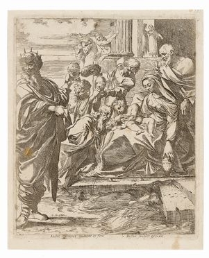  Guido Reni  (Calvenzano di Vergate, 1575 - Bologna, 1642) [attribuito a] : L'adorazione dei magi.  - Asta STAMPE E DISEGNI DAL XVI AL XX SECOLO - Libreria Antiquaria Gonnelli - Casa d'Aste - Gonnelli Casa d'Aste