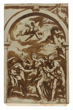  Paolo Farinati  (Verona, 1524) : Primavera, Flora e Zefiro.  - Asta STAMPE E DISEGNI DAL XVI AL XX SECOLO - Libreria Antiquaria Gonnelli - Casa d'Aste - Gonnelli Casa d'Aste