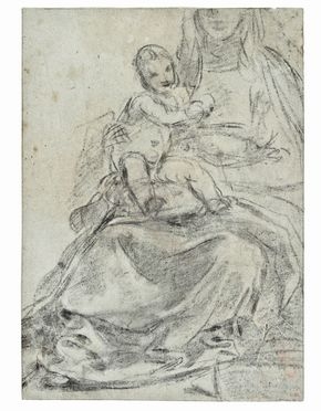  Giacomo Cavedone  (Sassuolo, 1577 - Bologna, 1660) : Studio per Madonna e Bambino.  - Asta STAMPE E DISEGNI DAL XVI AL XX SECOLO - Libreria Antiquaria Gonnelli - Casa d'Aste - Gonnelli Casa d'Aste