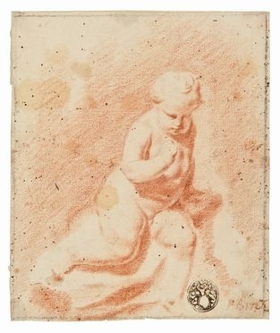  Pompeo Girolamo Batoni  (Lucca, 1708 - Roma, 1787) [attribuito a] : Studio di putto seduto.  - Asta STAMPE E DISEGNI DAL XVI AL XX SECOLO - Libreria Antiquaria Gonnelli - Casa d'Aste - Gonnelli Casa d'Aste
