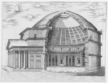  Nicolas Beatrizet  (Luneville,,  - Roma,, ) : Veduta della sezione del Pantheon.  Antoine Lafrry  (Salins, 1512 - Roma, 1577)  - Asta Stampe e Disegni - Libreria Antiquaria Gonnelli - Casa d'Aste - Gonnelli Casa d'Aste
