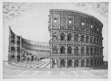  Antoine Lafrry  (Salins, 1512 - Roma, 1577) [excudit] : Teatro di Vespasiano detto il Colosseo.  - Asta Stampe e Disegni - Libreria Antiquaria Gonnelli - Casa d'Aste - Gonnelli Casa d'Aste