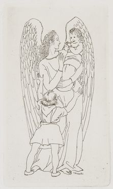  Francesco Chiappelli  (Pistoia, 1890 - Firenze, 1947) : L'angelo custode.  - Asta Stampe e Disegni - Libreria Antiquaria Gonnelli - Casa d'Aste - Gonnelli Casa d'Aste