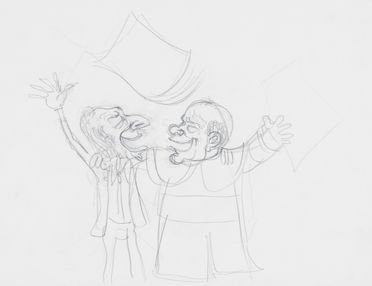  Giorgio. Forattini  (Roma, 1931) : Caricatura di Papa Woytila e Gianni Agnelli.  - Asta Stampe e Disegni - Libreria Antiquaria Gonnelli - Casa d'Aste - Gonnelli Casa d'Aste