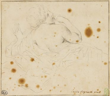  Carlo Cignani  (Bologna, 1628 - Forl, 1719) : Studio di figura femminile di schiena.  - Asta Stampe e Disegni - Libreria Antiquaria Gonnelli - Casa d'Aste - Gonnelli Casa d'Aste