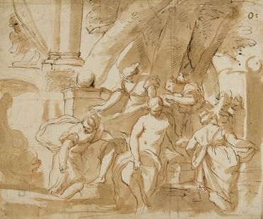  Giuseppe Bernardino Bison  (Palmanova, 1762 - Milano, 1844) [attribuito a] : Il bagno di Diana.  - Asta Stampe e Disegni - Libreria Antiquaria Gonnelli - Casa d'Aste - Gonnelli Casa d'Aste