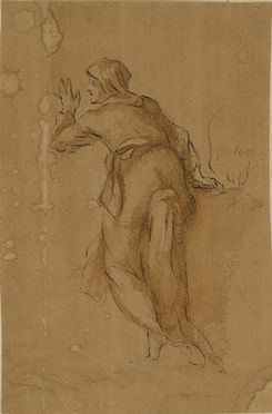  Domenico Zampieri (detto il Domenichino)  (Bologna, 1581 - Napoli, 1641) [attribuito a] : Studio per una strega.  - Asta Stampe e Disegni - Libreria Antiquaria Gonnelli - Casa d'Aste - Gonnelli Casa d'Aste