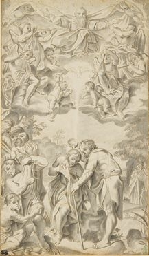  Annibale Carracci  (Bologna, 1560 - Roma, 1609) [da] : Battesimo di Cristo.  - Auction Prints and Drawings - Libreria Antiquaria Gonnelli - Casa d'Aste - Gonnelli Casa d'Aste