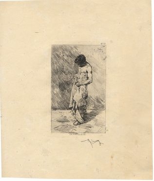  Mariano Fortuny y Marsal  (Tarragona, 1838 - Roma, 1874) : Un Pouilleux.  - Asta Stampe, disegni, carte geografiche e vedute - Libreria Antiquaria Gonnelli - Casa d'Aste - Gonnelli Casa d'Aste