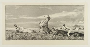  Max Klinger  (Lipsia, 1857 - Grossjena, 1920) : Verfolgter Centaur (Centauro inseguito).  - Asta Stampe, disegni, carte geografiche e vedute - Libreria Antiquaria Gonnelli - Casa d'Aste - Gonnelli Casa d'Aste