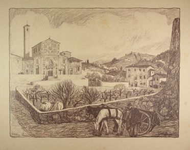  Guido Colucci  (Napoli, 1877 - Roma, 1949) : San Felice a Ema.  - Asta Stampe, disegni, carte geografiche e vedute - Libreria Antiquaria Gonnelli - Casa d'Aste - Gonnelli Casa d'Aste
