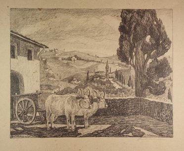  Guido Colucci  (Napoli, 1877 - Roma, 1949) : Monteripaldi.  - Asta Stampe, disegni, carte geografiche e vedute - Libreria Antiquaria Gonnelli - Casa d'Aste - Gonnelli Casa d'Aste