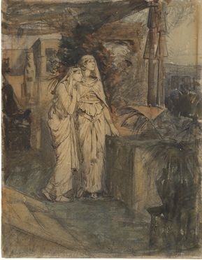  Adolf Hirmy-Hirschl  (Temesvar, 1860 - Roma, 1933) : Donne egizie.  - Asta Stampe, disegni, carte geografiche e vedute - Libreria Antiquaria Gonnelli - Casa d'Aste - Gonnelli Casa d'Aste