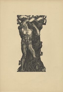  Adolfo De Carolis  (Montefiore dell'Aso, 1874 - Roma, 1928) : Robur.  - Asta Stampe, disegni, carte geografiche e vedute - Libreria Antiquaria Gonnelli - Casa d'Aste - Gonnelli Casa d'Aste