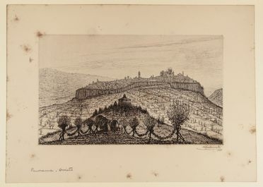  Antonio Carbonati  (Mantova, 1893 - Roma, 1956) : Panorama. Orvieto.  - Asta Stampe, disegni, carte geografiche e vedute - Libreria Antiquaria Gonnelli - Casa d'Aste - Gonnelli Casa d'Aste