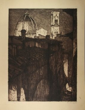  Francesco Chiappelli  (Pistoia, 1890 - Firenze, 1947) : Turris eburnea.  - Asta Stampe, disegni, carte geografiche e vedute - Libreria Antiquaria Gonnelli - Casa d'Aste - Gonnelli Casa d'Aste