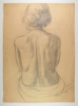  Pietro Parigi  (Calenzano, 1892 - Firenze, 1990) : Nudo femminile di schiena.  - Asta Stampe, disegni, carte geografiche e vedute - Libreria Antiquaria Gonnelli - Casa d'Aste - Gonnelli Casa d'Aste