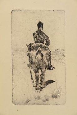  Giovanni Fattori  (Livorno, 1825 - Firenze, 1908) : Carabiniere a cavallo.  - Asta Stampe, disegni, carte geografiche e vedute - Libreria Antiquaria Gonnelli - Casa d'Aste - Gonnelli Casa d'Aste