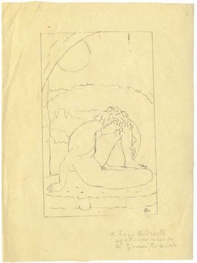  Giovanni Colacicchi  (Anagni, 1900 - Firenze, 1992) : Nudo maschile.  - Asta Stampe, disegni, carte geografiche e vedute - Libreria Antiquaria Gonnelli - Casa d'Aste - Gonnelli Casa d'Aste