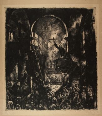  Vilmos Aba-Novak  (Budapest, 1894 - 1941) : Savonarola.  - Asta Stampe, disegni, carte geografiche e vedute - Libreria Antiquaria Gonnelli - Casa d'Aste - Gonnelli Casa d'Aste