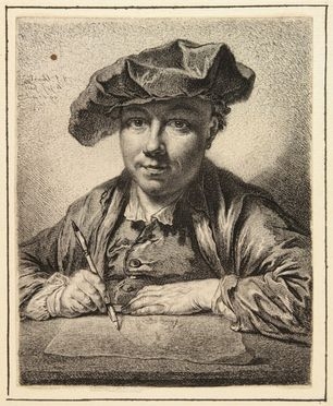  Georg Friedrich Schmidt  (1712 - 1775) : Autoritratto.  - Asta Stampe, disegni, carte geografiche e vedute - Libreria Antiquaria Gonnelli - Casa d'Aste - Gonnelli Casa d'Aste