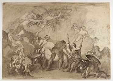  Luca Giordano  (Napoli, 1634 - 1705) : Trasporto del Cristo morto.  - Asta Stampe, disegni, carte geografiche e vedute - Libreria Antiquaria Gonnelli - Casa d'Aste - Gonnelli Casa d'Aste