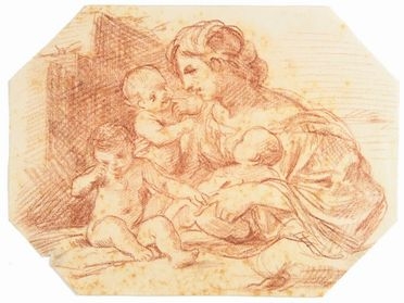  Cesare Gennari  (Cento, 1637 - Bologna, 1688) : Carità.  - Asta Stampe, disegni, carte geografiche e vedute - Libreria Antiquaria Gonnelli - Casa d'Aste - Gonnelli Casa d'Aste