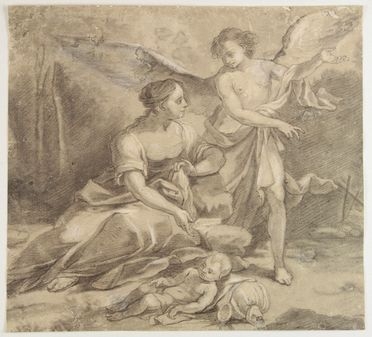  Giacinto Diano  (Pozzuoli, 1731 - Napoli, 1803) : L'Angelo custode.  - Asta Stampe, disegni, carte geografiche e vedute - Libreria Antiquaria Gonnelli - Casa d'Aste - Gonnelli Casa d'Aste