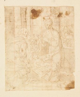  Santi di Tito  (Sansepolcro (AR), 1536 - Firenze, 1603) [cerchia di] : Natività.  - Asta Stampe, disegni, carte geografiche e vedute - Libreria Antiquaria Gonnelli - Casa d'Aste - Gonnelli Casa d'Aste