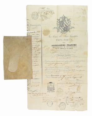 Passaporto.  - Auction Manuscripts, Incunabula, Autographs and Printed Books - Libreria Antiquaria Gonnelli - Casa d'Aste - Gonnelli Casa d'Aste