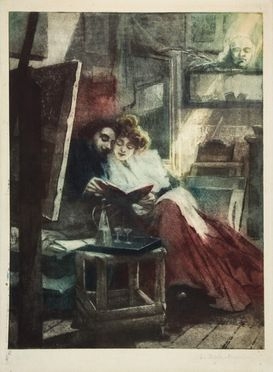  Lionello Balestrieri  (Cetona, 1872 - 1958) : Il disgelo.  - Asta Stampe e Disegni - Libreria Antiquaria Gonnelli - Casa d'Aste - Gonnelli Casa d'Aste