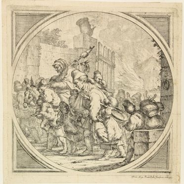  Giovanni Agostino Ratti  (Savona, 1699 - Genova, 1775) : Pulcinella infelice.  - Asta Stampe e Disegni - Libreria Antiquaria Gonnelli - Casa d'Aste - Gonnelli Casa d'Aste