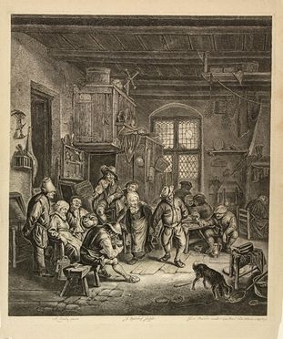  Jonas Suyderhoef  (Haarlem,  - 1686) : Una coppia danzante all?osteria.  - Asta Stampe e Disegni - Libreria Antiquaria Gonnelli - Casa d'Aste - Gonnelli Casa d'Aste