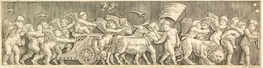  Maestro del Dado  (attivo a Roma,  - 1560) : Fregio con trionfo di amorini.  - Asta Stampe e Disegni - Libreria Antiquaria Gonnelli - Casa d'Aste - Gonnelli Casa d'Aste