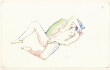 Leone Frollo  (Venezia, 1931) : Nudo femmile sdraiato in posa erotica.  - Asta Stampe e Disegni - Libreria Antiquaria Gonnelli - Casa d'Aste - Gonnelli Casa d'Aste