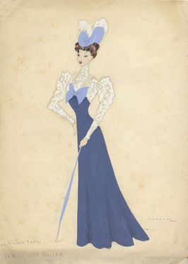  Umberto Onorato  (Lucera, 1898 - Cassino, 1967) : La principessa Heller. Costume per il film 