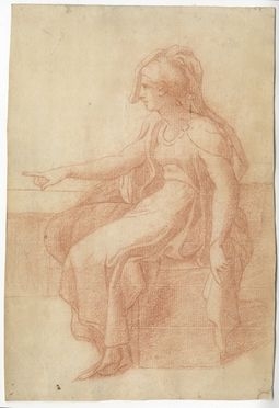  Pietro Testa  (Lucca, 1611 - Roma, 1650) : Donna seduta.  Marcantonio Raimondi  (Molinella,, 1480 - Bologna,, 1534)  - Asta Stampe e Disegni - Libreria Antiquaria Gonnelli - Casa d'Aste - Gonnelli Casa d'Aste