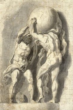  Pierre Brbiette  ( - 1650) [attribuito a] : Atlante ed Ercole.  - Asta LIBRI, MANOSCRITTI, STAMPE E DISEGNI - Libreria Antiquaria Gonnelli - Casa d'Aste - Gonnelli Casa d'Aste