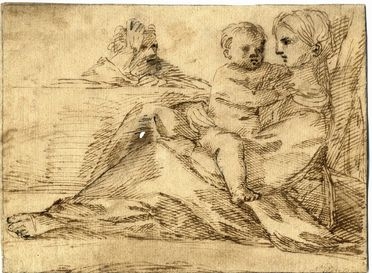  Francesco Brizio  (Bologna,  - 1623) : Sacra Famiglia.  - Auction BOOKS, MANUSCRIPTS, PRINTS AND DRAWINGS - Libreria Antiquaria Gonnelli - Casa d'Aste - Gonnelli Casa d'Aste