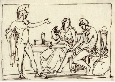  Pietro Benvenuti  (Arezzo, 1769 - Firenze, 1844) : Scena di storia antica.  - Auction BOOKS, MANUSCRIPTS, PRINTS AND DRAWINGS - Libreria Antiquaria Gonnelli - Casa d'Aste - Gonnelli Casa d'Aste
