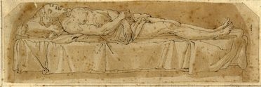  Cornelis Cort  (Hoorn, 1533 - Roma, 1578) [attribuito a] : Cristo morto, da Giulio Bonasone.  - Asta LIBRI, MANOSCRITTI, STAMPE E DISEGNI - Libreria Antiquaria Gonnelli - Casa d'Aste - Gonnelli Casa d'Aste