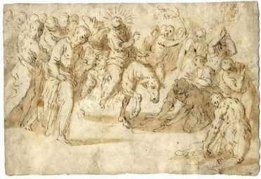  Jacopo Robusti (detto Tintoretto)  (Venezia, 1519 - 1594) [cerchia di] : Gesù entra a Gerusalemme.  - Asta LIBRI, MANOSCRITTI, STAMPE E DISEGNI - Libreria Antiquaria Gonnelli - Casa d'Aste - Gonnelli Casa d'Aste