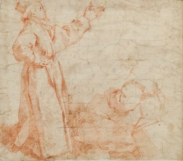  Bartolomeo Cesi  (Bologna, 1556 - 1629) : Studio di due figure.  - Auction BOOKS, MANUSCRIPTS, PRINTS AND DRAWINGS - Libreria Antiquaria Gonnelli - Casa d'Aste - Gonnelli Casa d'Aste