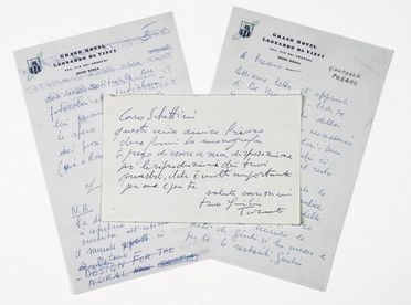  Turcato Giulio : Biglietto autografo firmato inviato al gallerista Schettini.  - Asta LIBRI, MANOSCRITTI, STAMPE E DISEGNI - Libreria Antiquaria Gonnelli - Casa d'Aste - Gonnelli Casa d'Aste