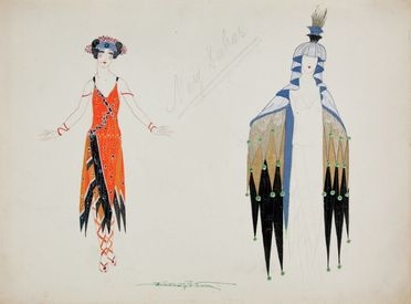 Alexandre Zinoviev  (Mosca, 1889 - Parigi, 1977) : Due costumi teatrali per Mary (Marie) Dubas.  - Asta LIBRI, MANOSCRITTI, STAMPE E DISEGNI - Libreria Antiquaria Gonnelli - Casa d'Aste - Gonnelli Casa d'Aste