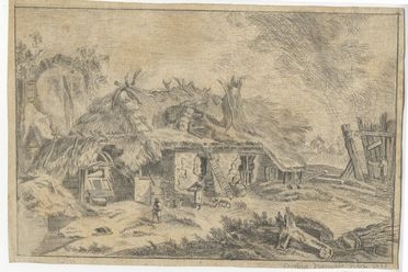  Francesco Foschi  (Ancona, 1710 - 1780) : Paesaggio con casa di contadini.  - Asta LIBRI, MANOSCRITTI, STAMPE E DISEGNI - Libreria Antiquaria Gonnelli - Casa d'Aste - Gonnelli Casa d'Aste