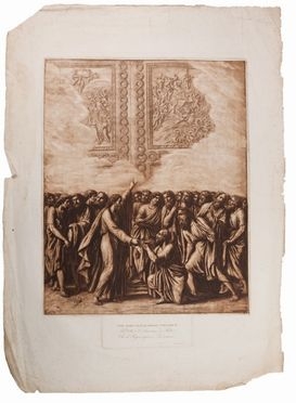  Luigi Ademollo  (Milano, 1764 - Firenze, 1849) : Cristo consegna le chiavi a San Pietro.  - Auction BOOKS, MANUSCRIPTS, PRINTS AND DRAWINGS - Libreria Antiquaria Gonnelli - Casa d'Aste - Gonnelli Casa d'Aste